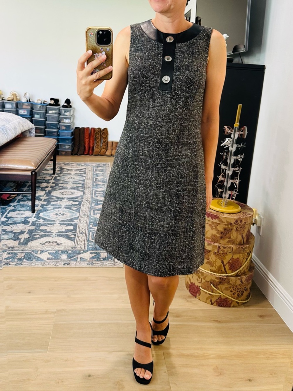Michael Kors Linen & Leather Dress